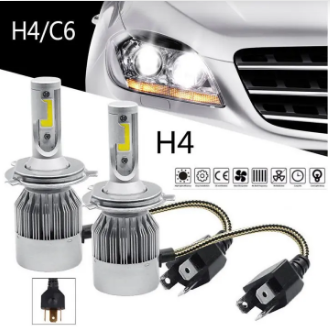 C6 H4 Led Headlight Bulbs For Any Car And Bike H4