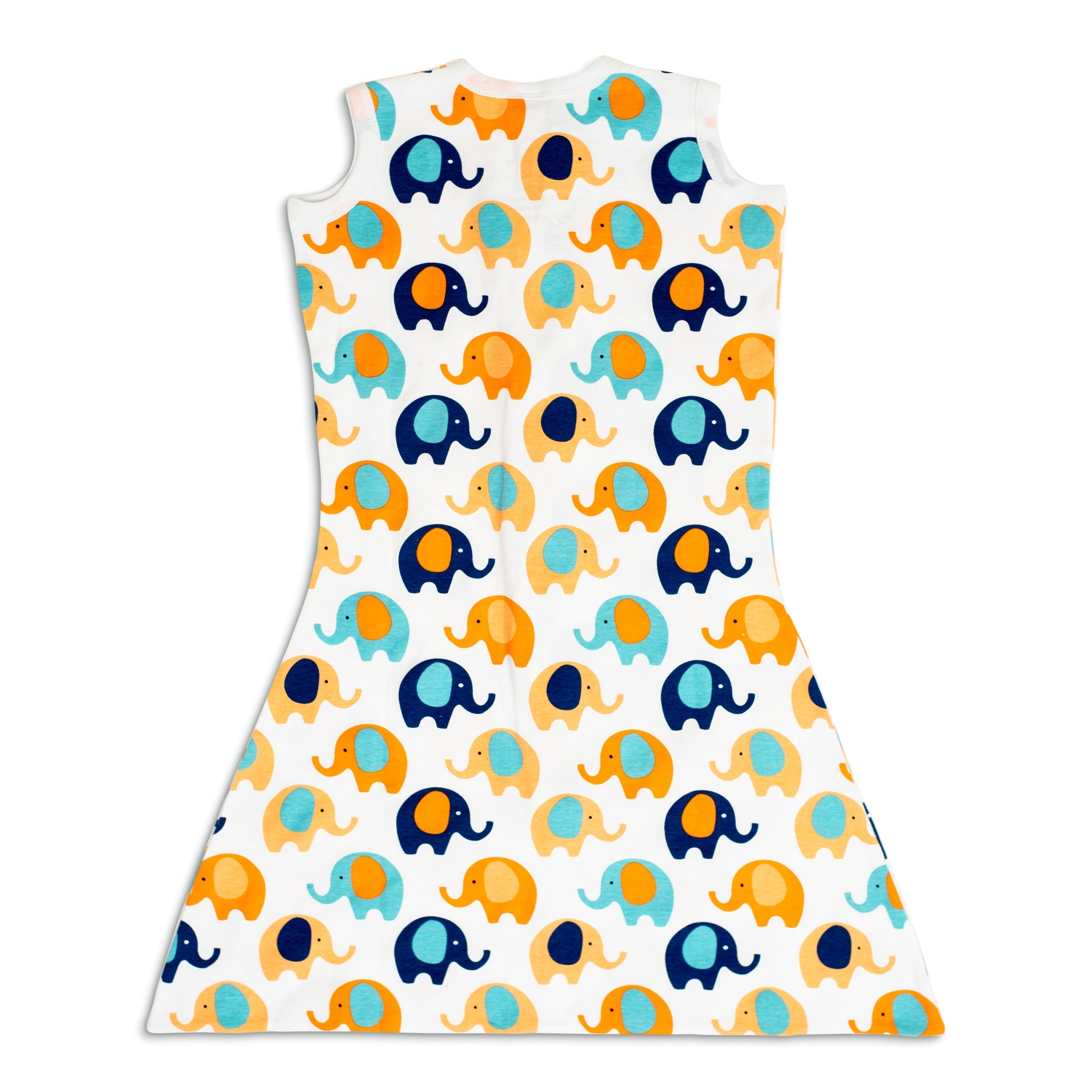 Blue & Orange Elephants Zippy Freedom Swaddle Transition