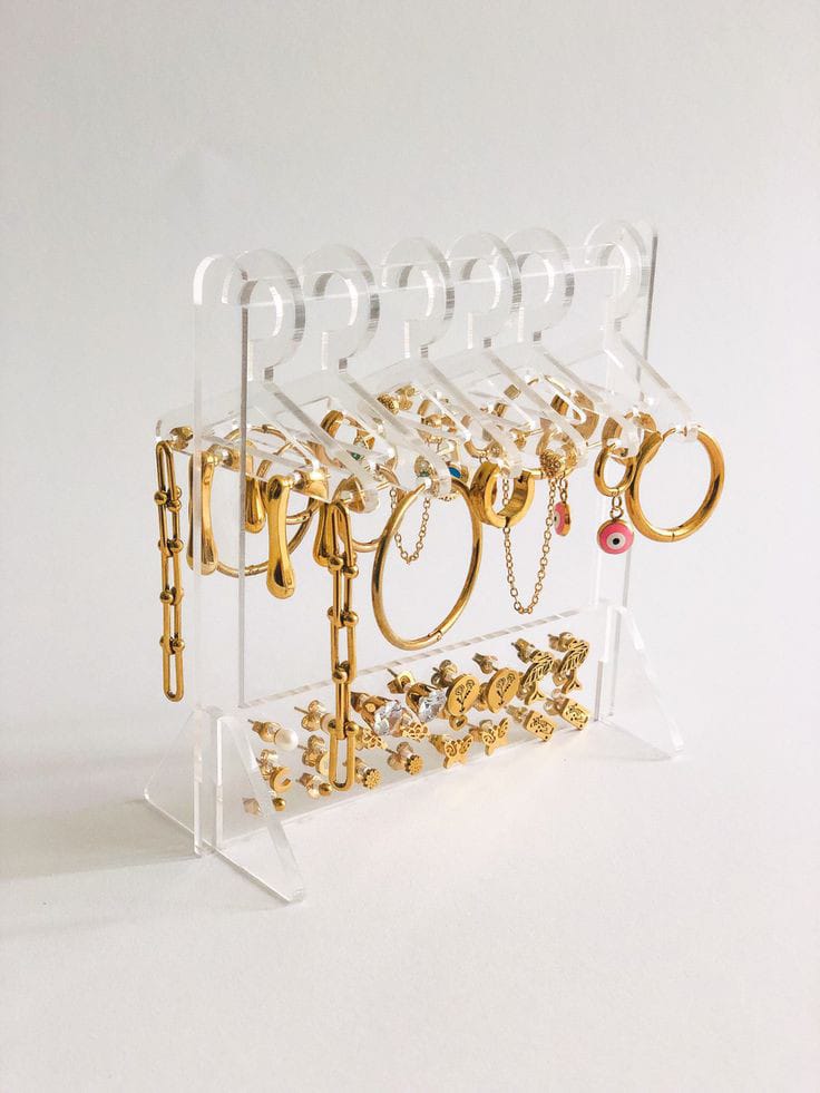 Clothes Hanger Design Clear Jewelry Display